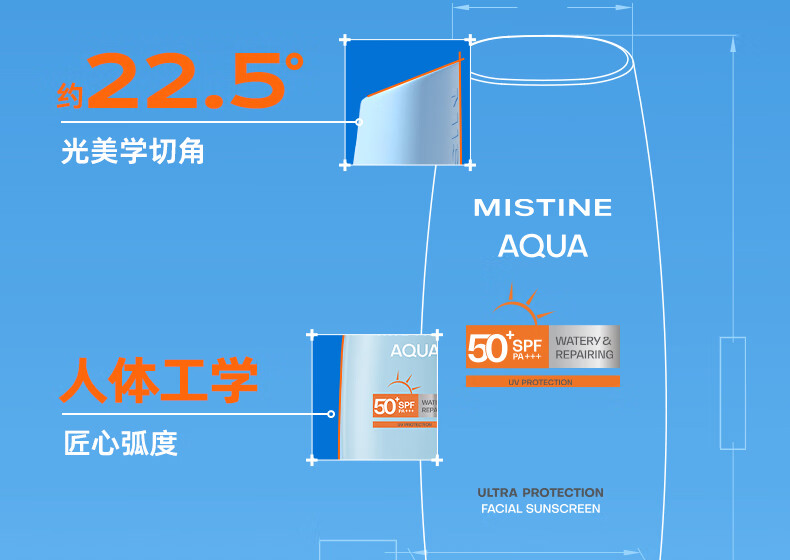 Mistine（蜜丝婷）新版小黄40ml+小蓝70ml2只装 隔离紫外线户外SPF50+