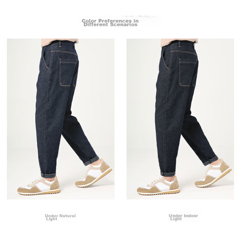 Джинсы MARKLESS [Original Color Jeans] мужские, текстурированные, осенне-зимние, модель 1031, цвет Деним Синий [Стойкий цвет], размер 29