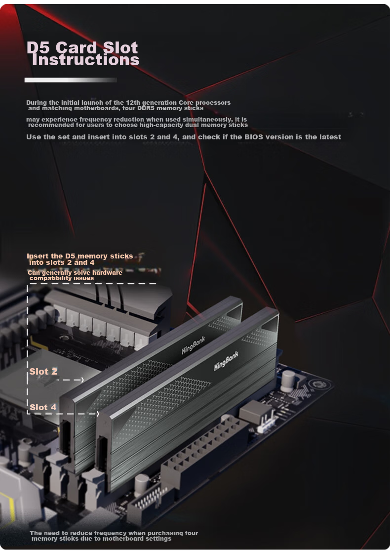 Оперативная память KINGBANK DDR5, 32 ГБ (2x16 ГБ), 6000 МГц, CL28, для настольных ПК, комплект из 2 модулей