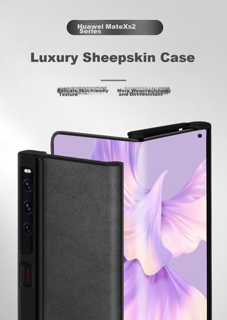 Чехол для Huawei Mate XS2 Shangsu, кожаный, противоударный, серый