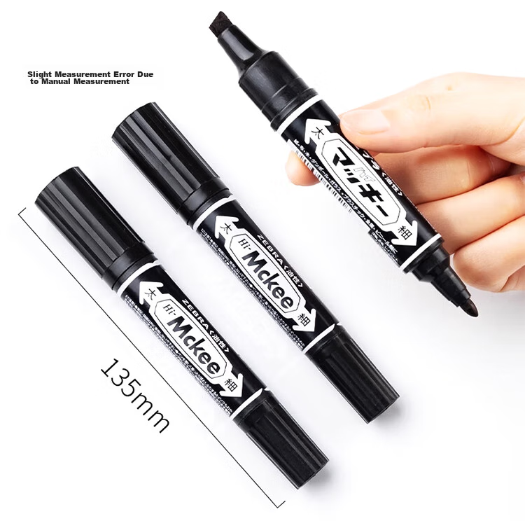 Маркер ZEBRA MO-150, на масляной основе, двусторонний, красный, набор 10 шт.