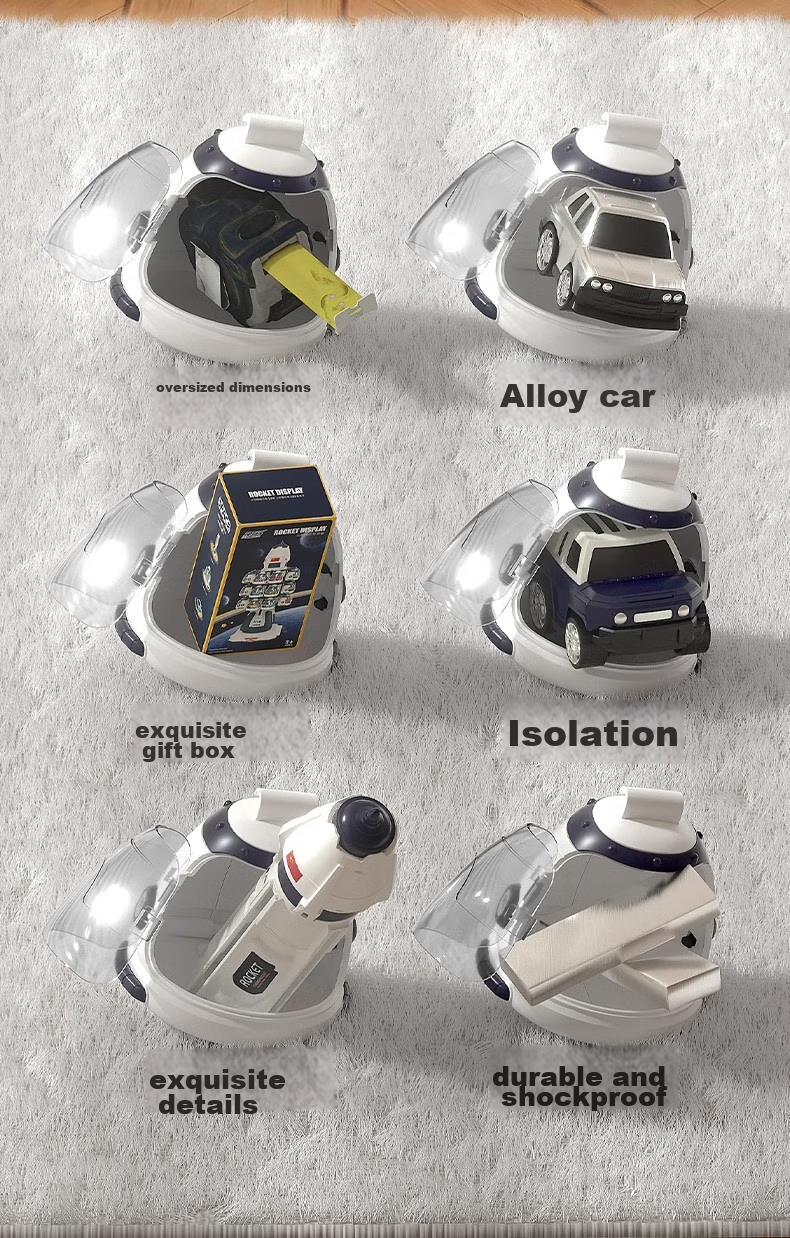 Игрушечный набор Mabaozibao "Космическая ракета", 2 машинки, литая модель, подарок для детей от 3-6 лет