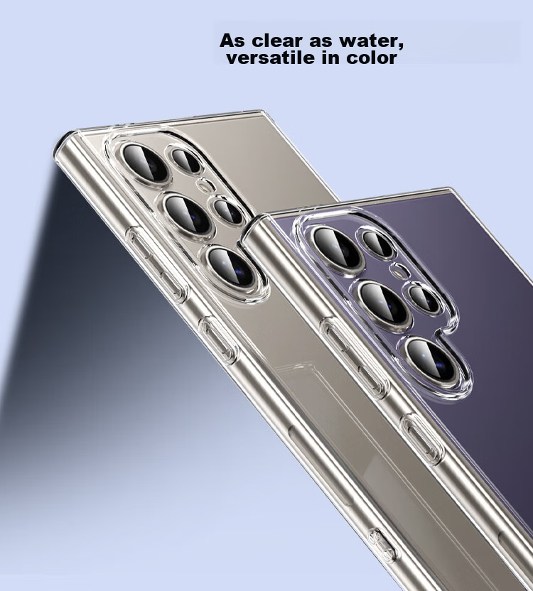 Чехол ESCAPE для Samsung S24 Ultra, ультратонкий, противоударный, мягкий силикон, полная защита объектива, прозрачный, простой дизайн