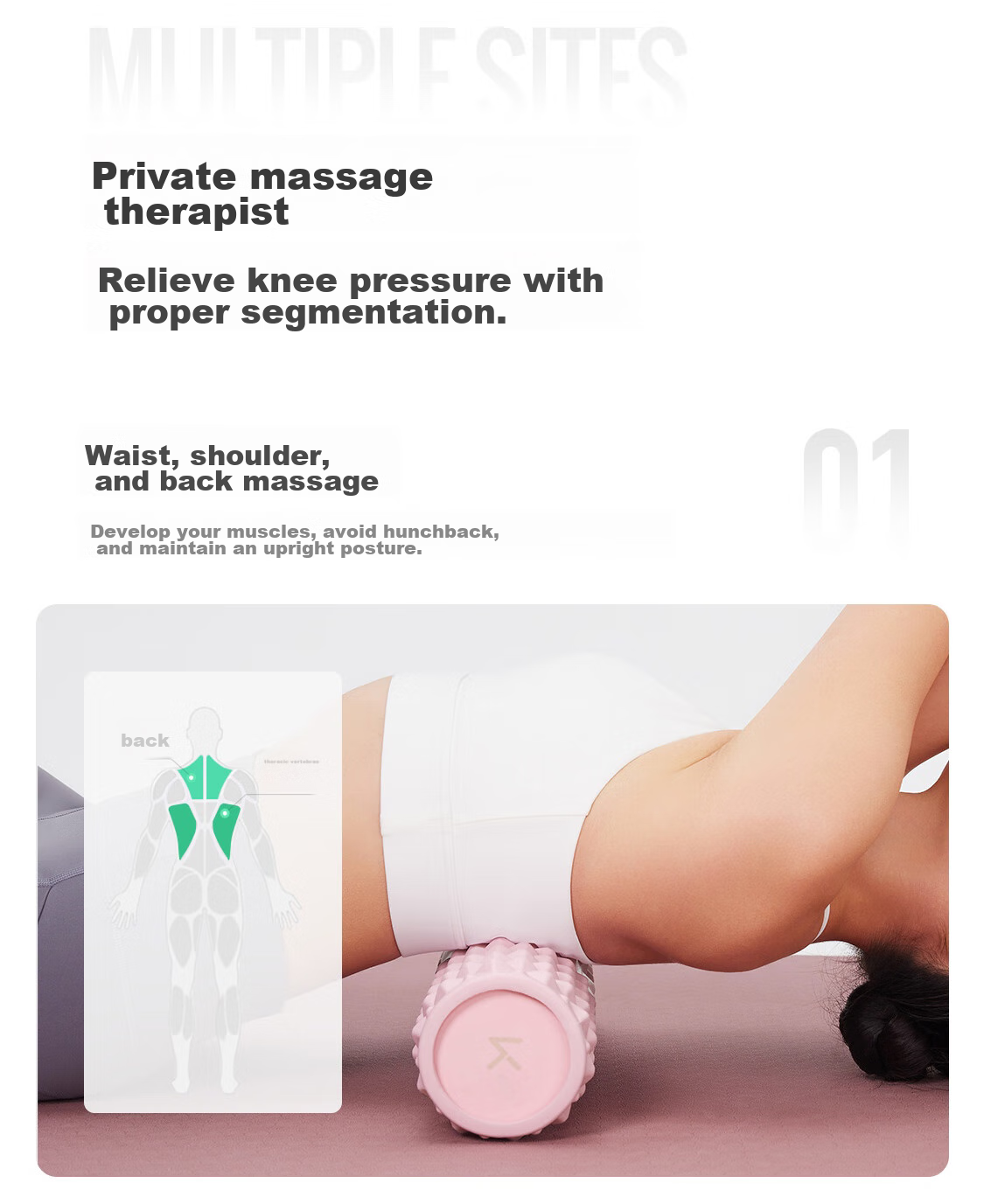 Массажный ролик Keep Foam Roller, для йоги и фитнеса, для расслабления мышц, портативный, цвет вишневый розовый