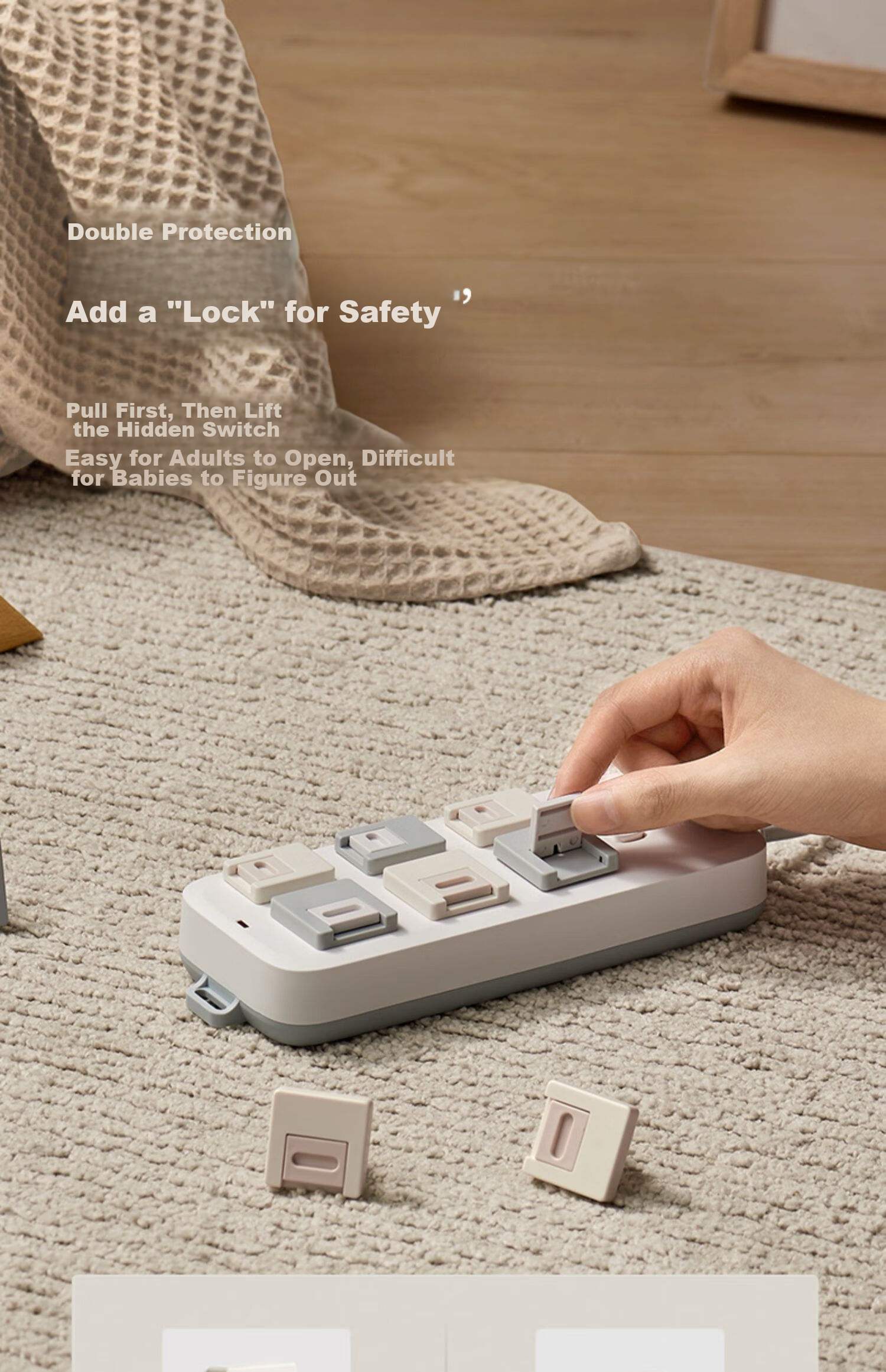 Защитные накладки на розетки Babycare, 24 шт., Синий