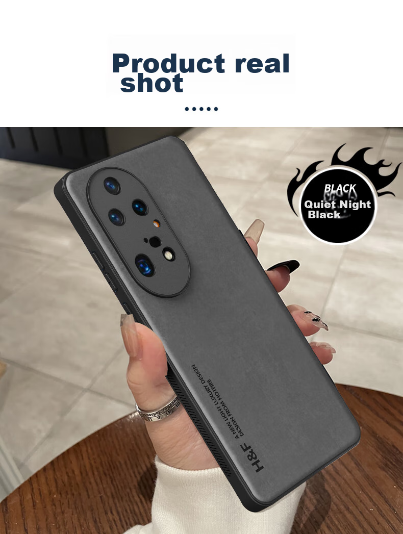 Чехол HotFire для Huawei P50, черный, из натуральной кожи