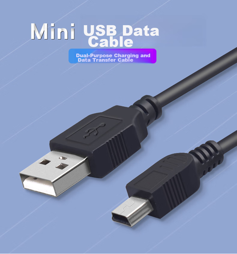 Кабель USB Trendsetter для Mini USB, 1 метр, черный, 2А