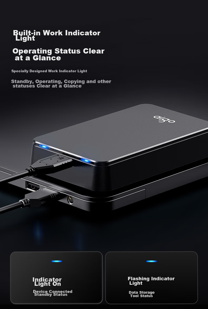 Внешний жесткий диск Aigo HD809, 2 ТБ, USB 3.0, 2.5 дюйма, черный