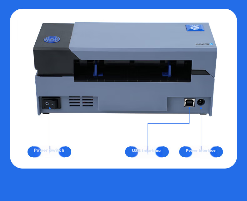Термопринтер этикеток QIRUI QR-588BT, Bluetooth, 108 мм, для интернет-магазинов, логистики, для печати наклеек