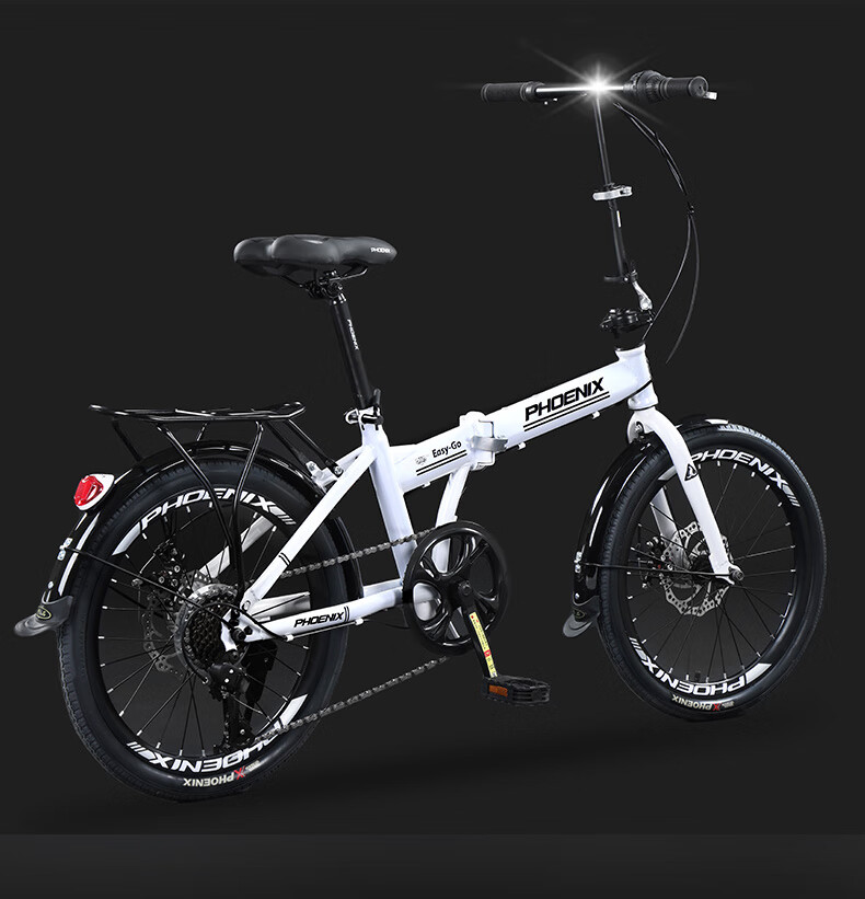 Phoenix Складной велосипед для взрослых, 20-дюймовые колеса, 7 скоростей, Shimano, подходит для мужчин и женщин, портативный городской велосипед