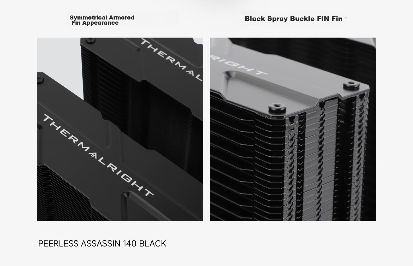 Воздушный кулер Thermalright Peerless Assassin 140 BLACK, AGHP GEN4.0, двухбашенный, черное покрытие, PA140 BLACK