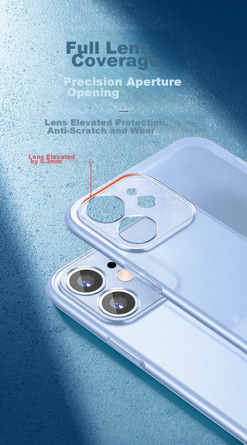 Чехол NEYAA для iPhone 11, ультратонкий, прозрачный, матовый, с защитой объектива, противоударный, синий