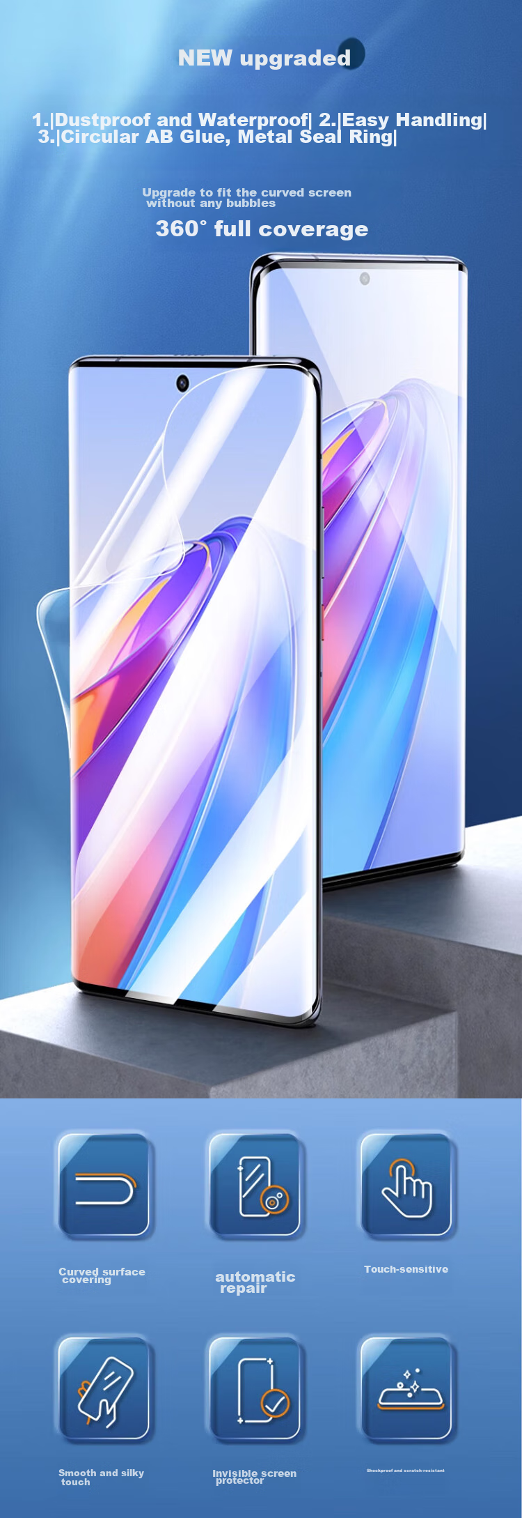 Защитная гидрогелевая пленка MAIKUQI для Honor 70/60/60se/X40/Huawei Nova 10, 2 шт.