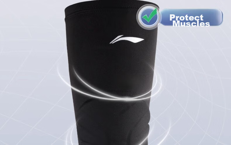 Наколенники Li-Ning Sports, противоударные удлиненные, с защитой колена, для бега, фитнеса, баскетбола и футбола, размер 2XL, черные