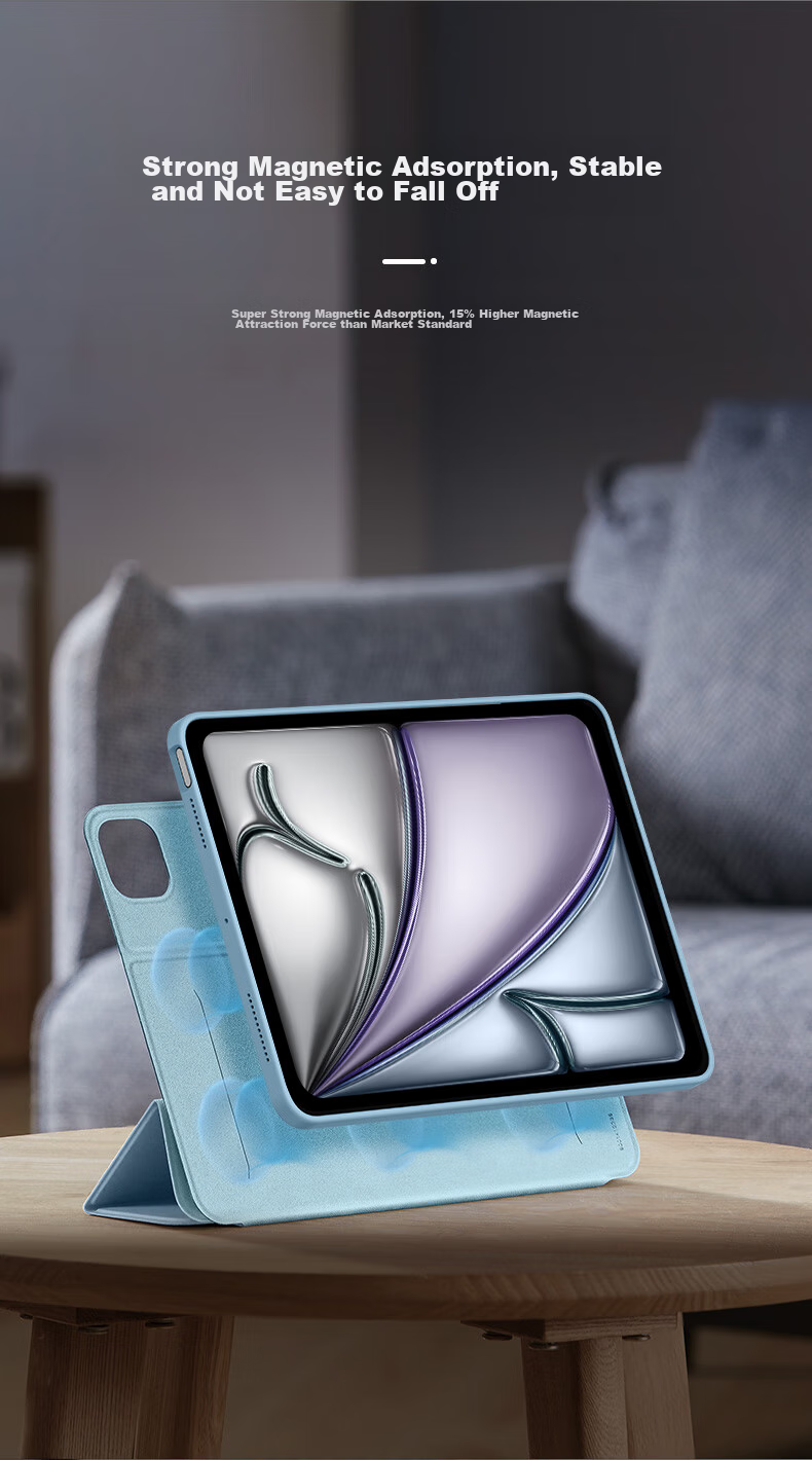 Защитный чехол ESR для iPad Air 7/6/5/4, 11-дюймовый M3, 10.9-дюймовый Apple Tablet, съемный, вращающийся, полноразмерный, противоударный, синий