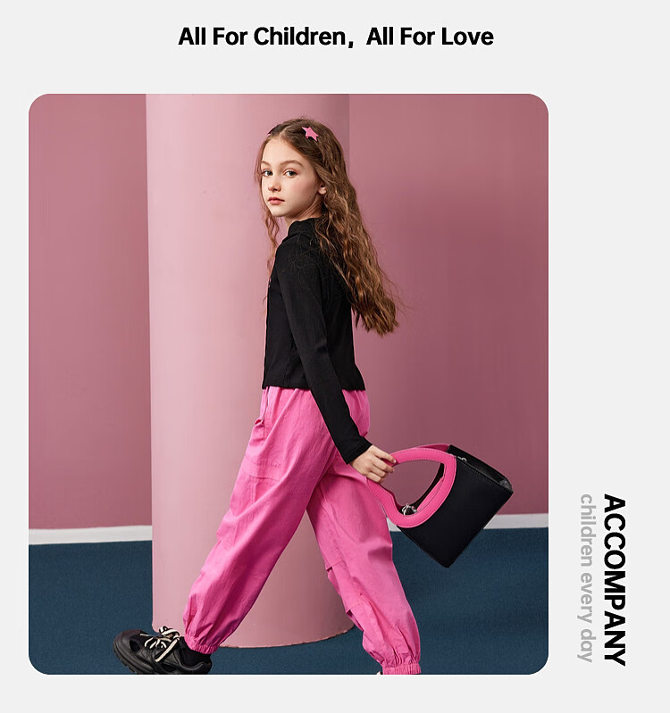 Комплект одежды для девочек ASK JUNIOR, весна 2026, толстовка с капюшоном, повседневные брюки-карго, спортивный костюм в стиле колор-блок, розовый, размер 150