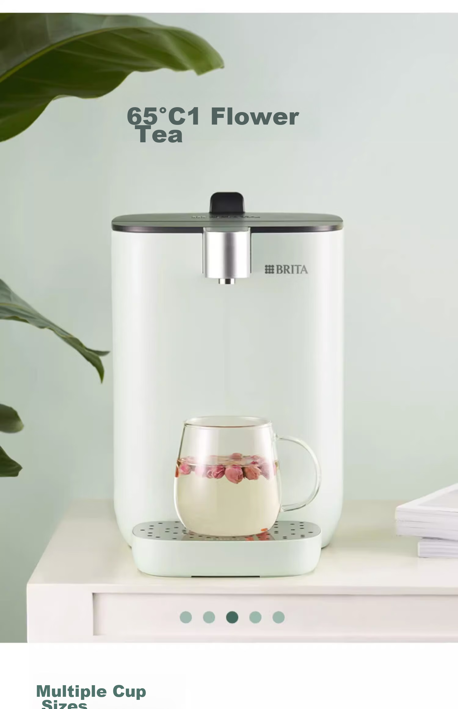 Настольный фильтр-кувшин Brita (BRITA) с функцией мгновенного нагрева воды, регулируемой температурой, не требует установки, белый