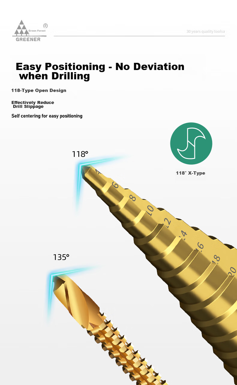 Набор коронок по металлу GREENER, 6 шт., для сверления отверстий в стальных пластинах и металле, универсальный хвостовик