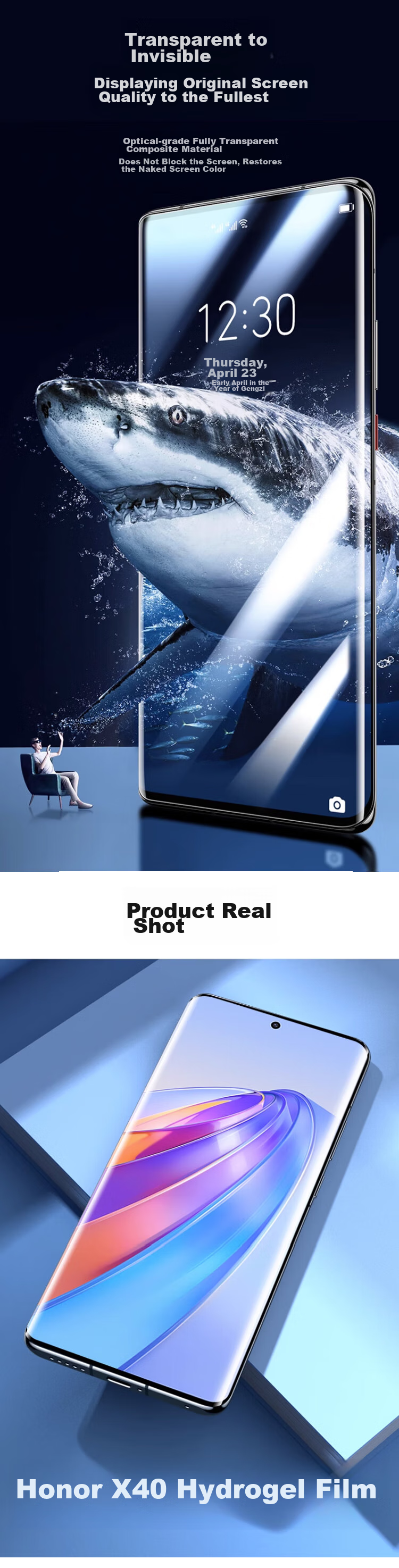 Защитная гидрогелевая пленка MAIKUQI для Honor 70/60/60se/X40/Huawei Nova 10, 2 шт.