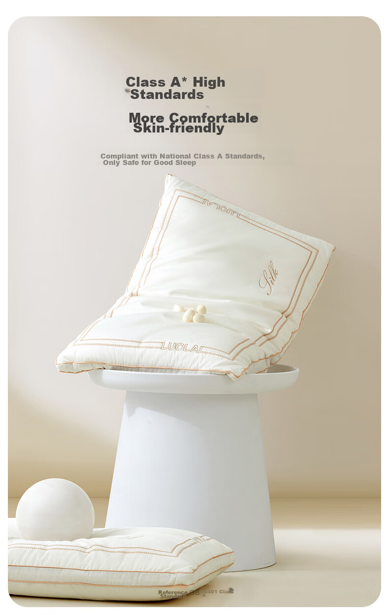 Подушка LUOLAI Home Textiles, 100% натуральный шелк, подушка для взрослых с поддержкой шеи, 46*72 см