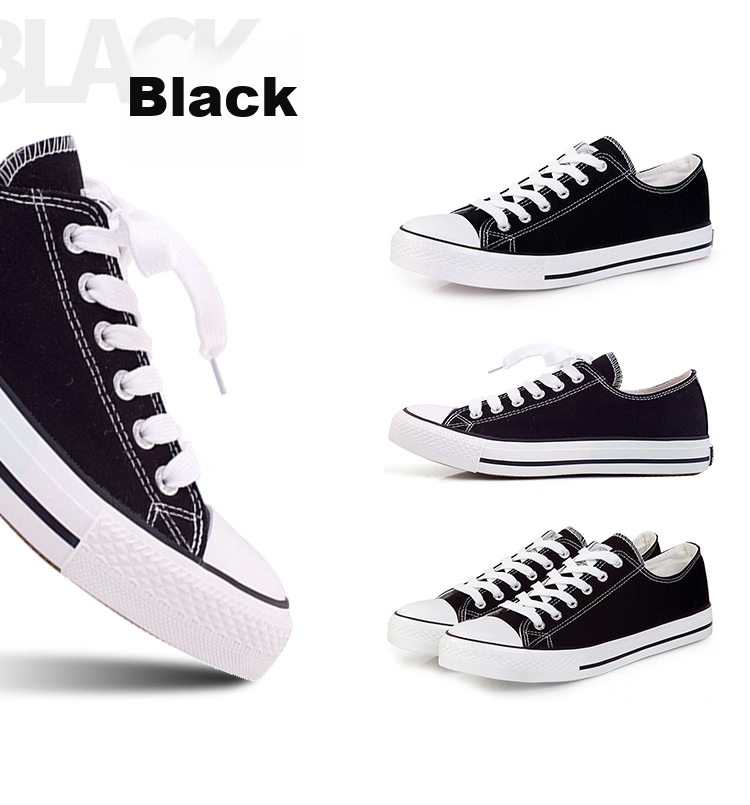 Warrior Classic Low-Top Canvas Shoes for Men And Women, Spring And Autumn Sneakers, Casual Shoes, Running Shoes for Couples, Sports Shoes, 391 Black, Size 41