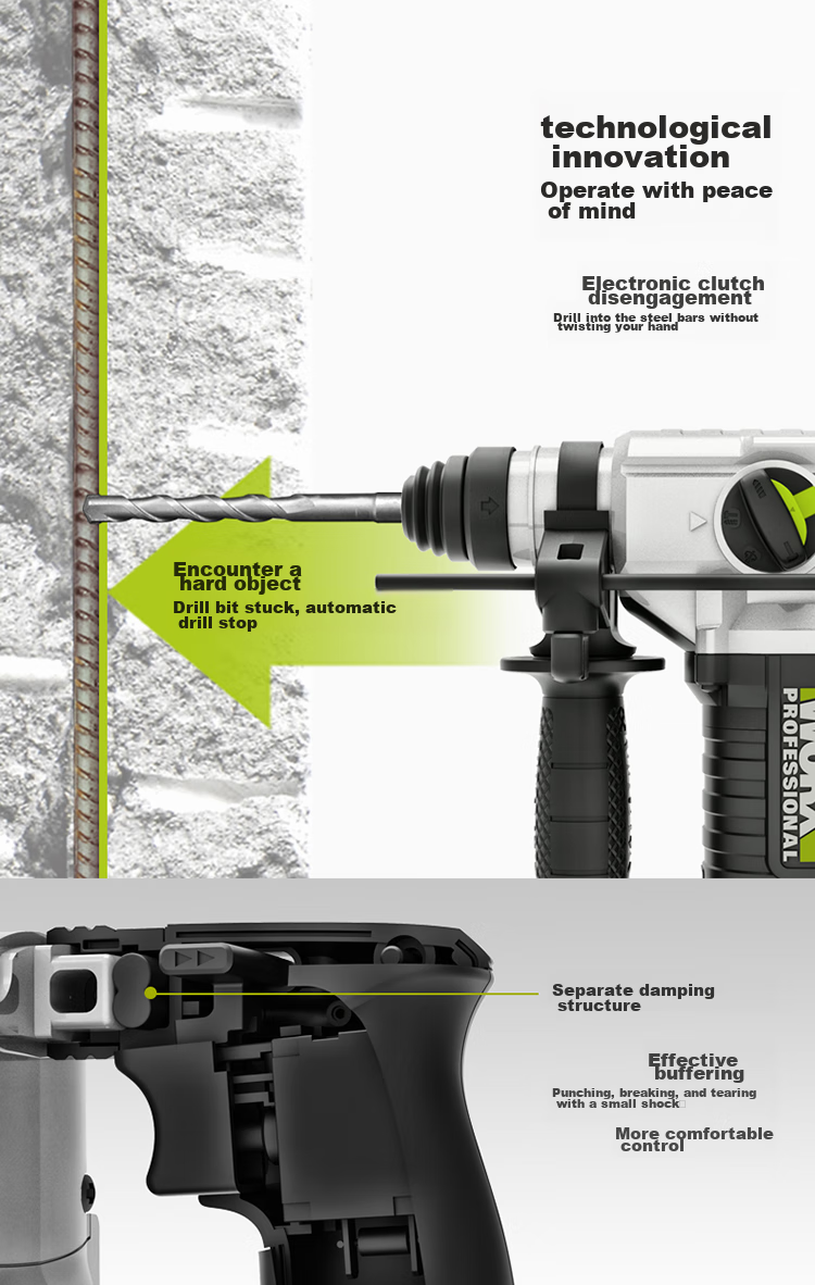 Аккумуляторный перфоратор WORX WU388, 20В, 4.0 Ач х 2 шт., бесщеточный, 3 режима