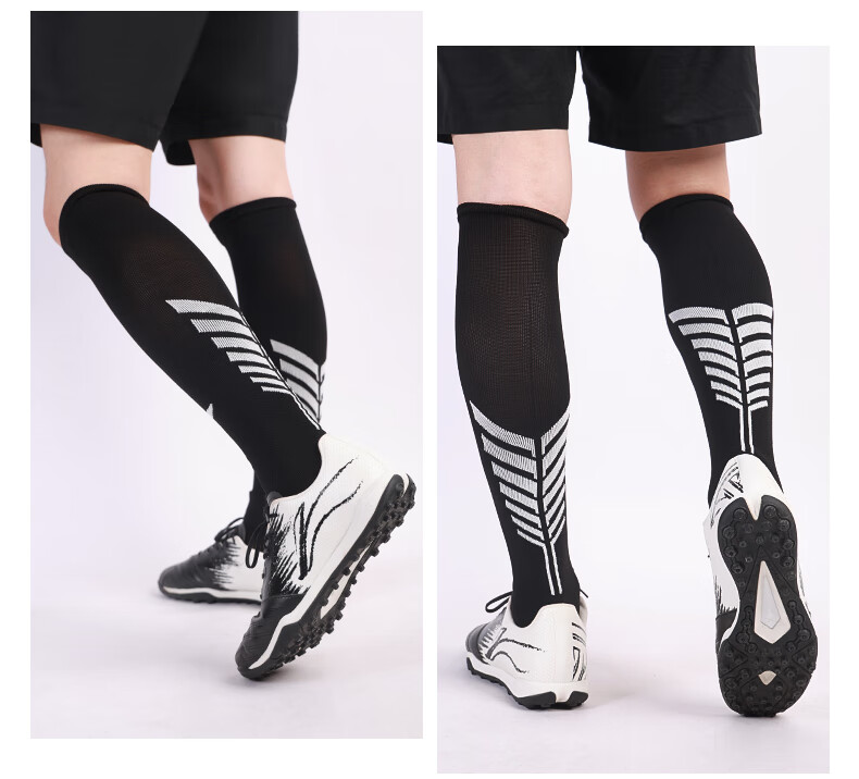 Носки для футбола Li-Ning, нескользящие, выше колена, с махровой подошвой, для спорта и тренировок, унисекс, черные, размер M