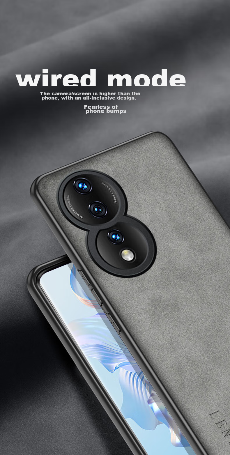 Чехол для телефона SHIYONG, совместимый с Honor 80, элегантный серый, защита объектива, силиконовый мягкий край, противоударный, ультратонкий, кожаная текстура