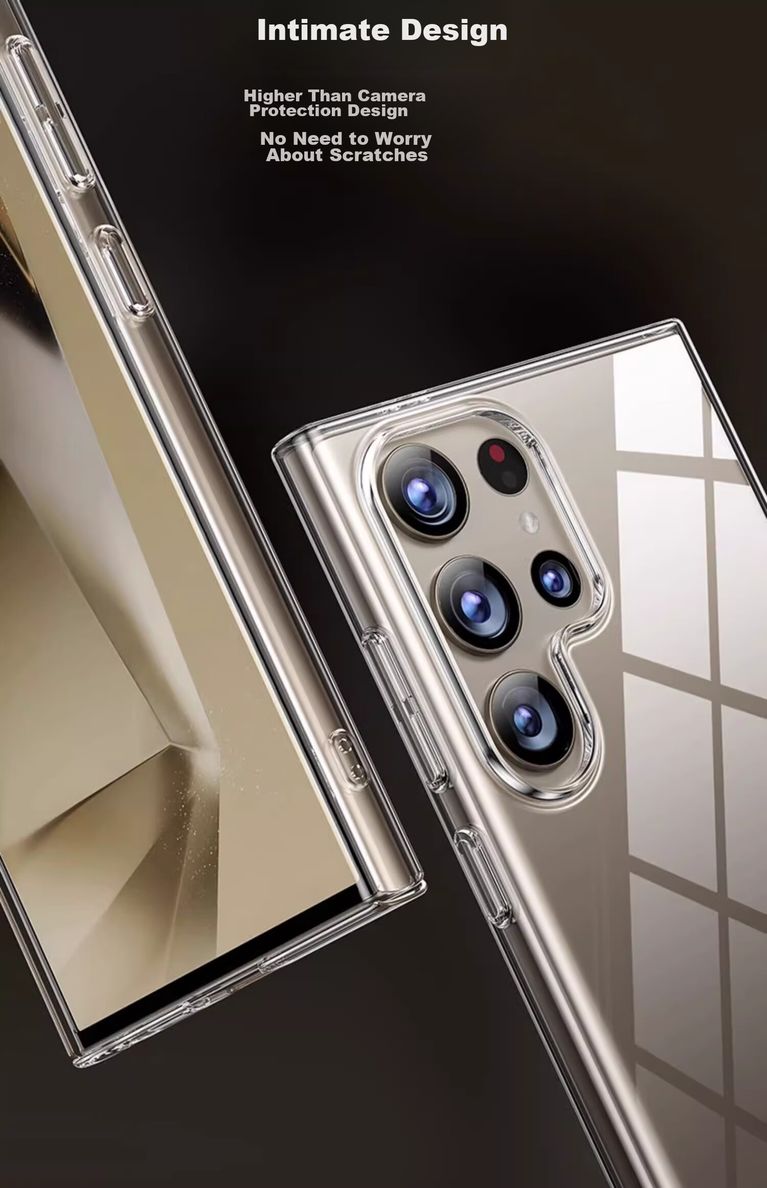 Чехол для Samsung S23 Ultra POZZO, полностью прозрачный, ультратонкий, противоударный, защита от отпечатков пальцев