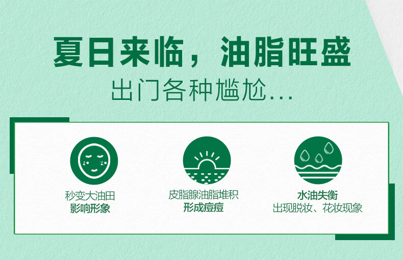 曼秀雷敦 乐肤洁吸油纸面部50片装经典绿膜  净油定妆 吸油面纸 易携带