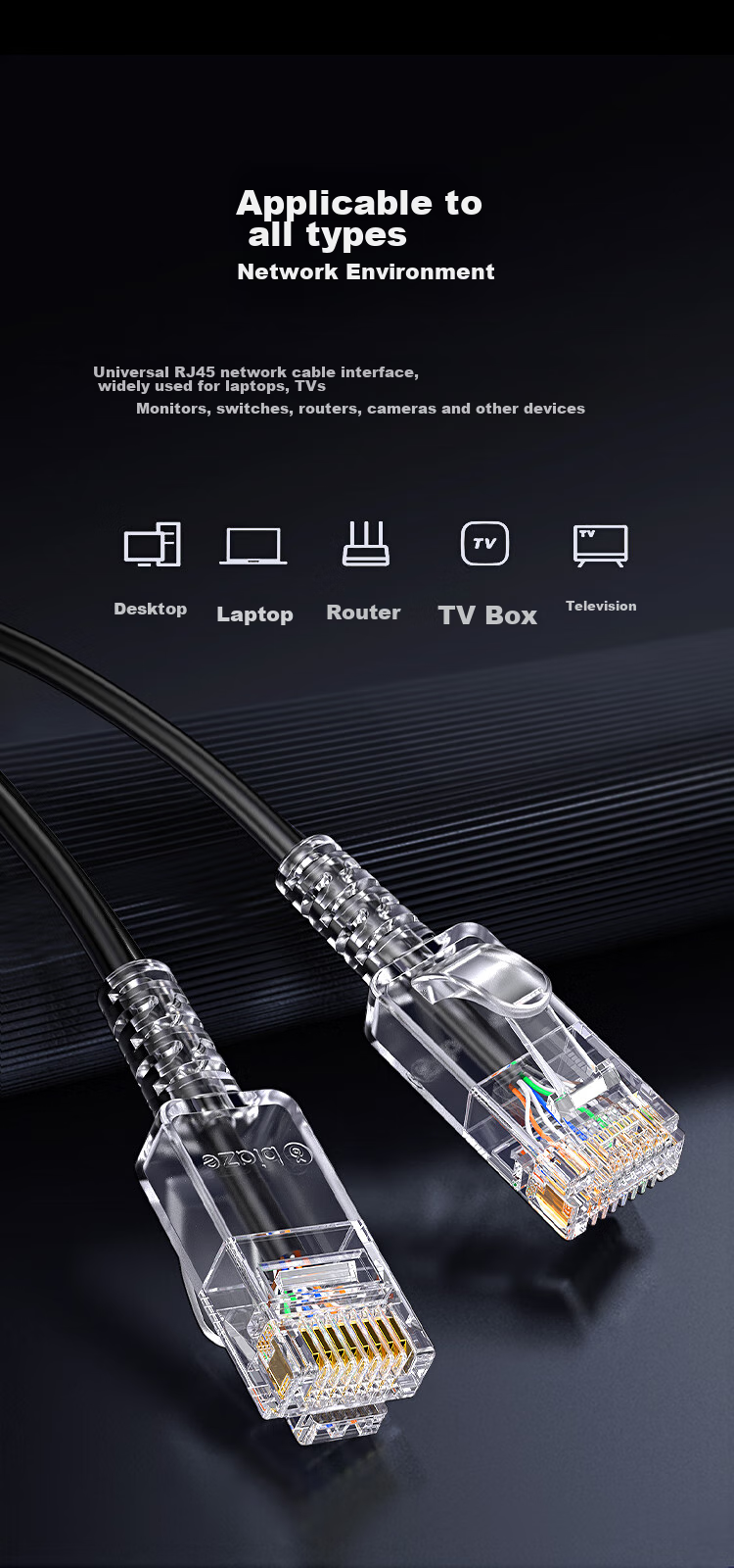 Сетевой кабель BIAZE CAT6A Slim Ethernet, 1.5 метра, белый
