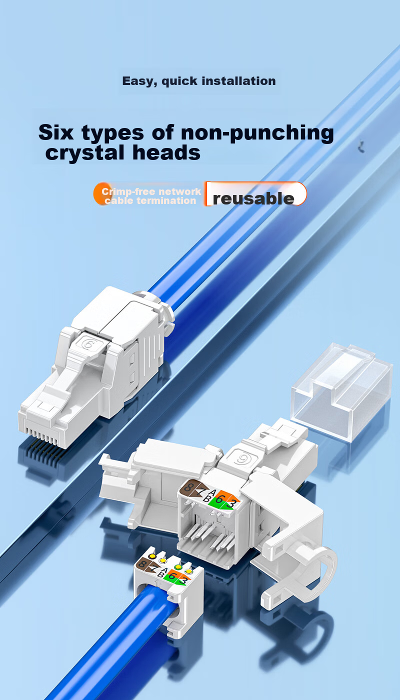 Разъём RJ45 SAMZHE MD61B, Cat6, без инструмента, 8P8C, для сетевого кабеля