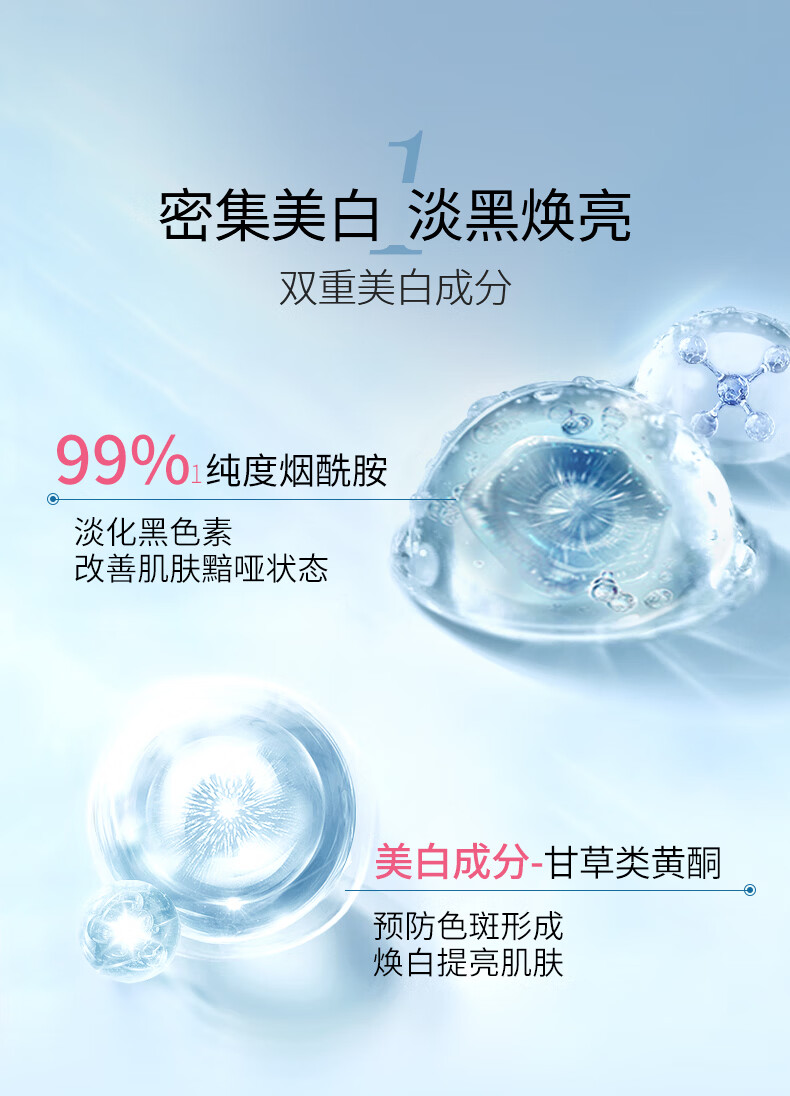 美肤宝美白淡斑烟酰胺面膜提亮补水保湿滋润精华贴片面膜淡化痘印护肤品 烟酰胺美白面膜（27g*5片）