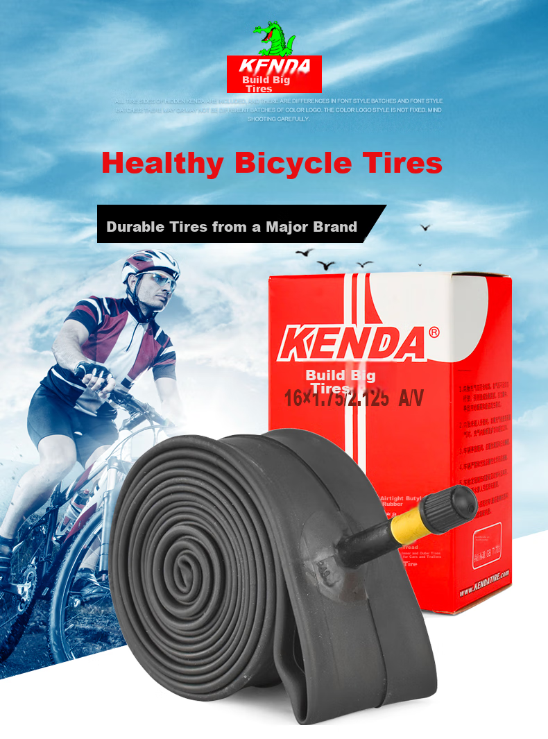 Велосипедная камера KENDA 16×1.75/2.125, бутил-каучук, высокое сопротивление давлению и износостойкость