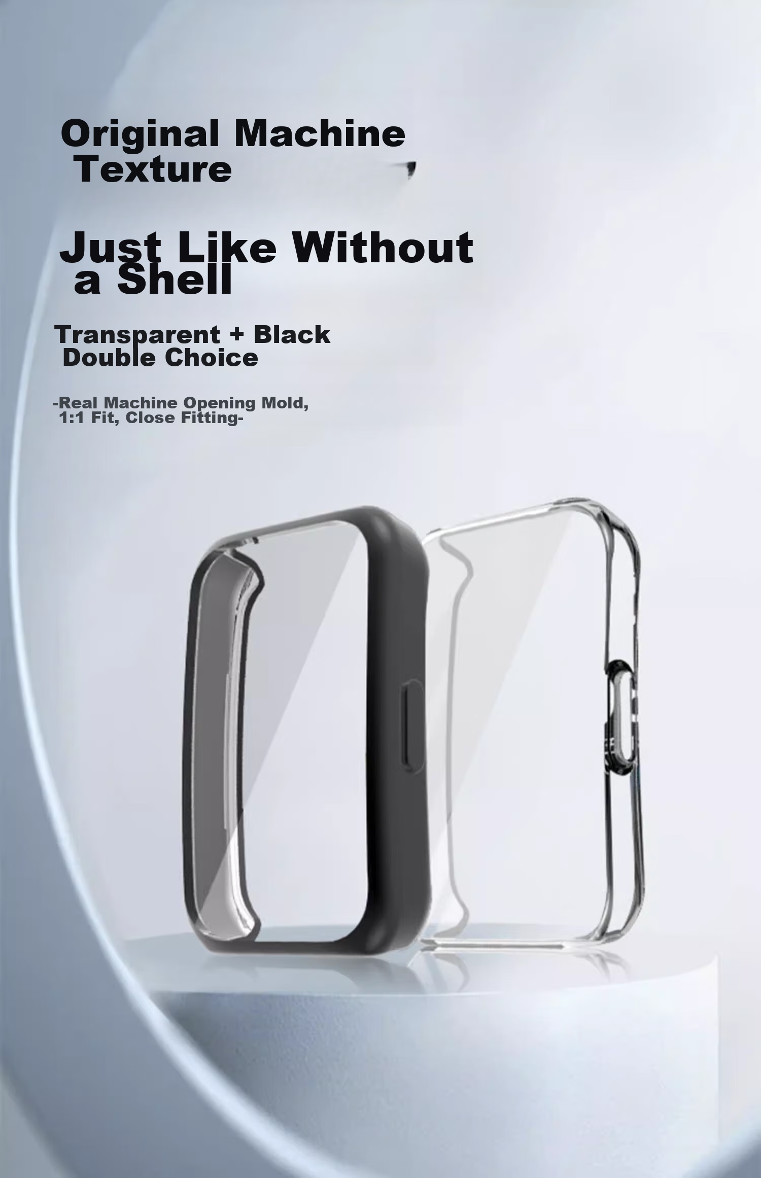 Защитный чехол Iboann для Huawei Band 9, 10, 8, прозрачный, с защитой экрана, TPU