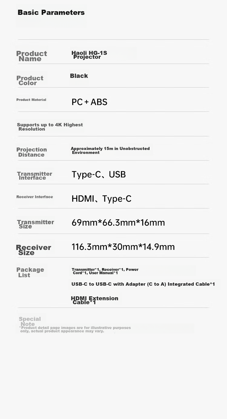 Беспроводное устройство зеркалирования экрана Horion HG-1S, 4K, для конференций, адаптер для телефона, ноутбука, проектора, USB+C