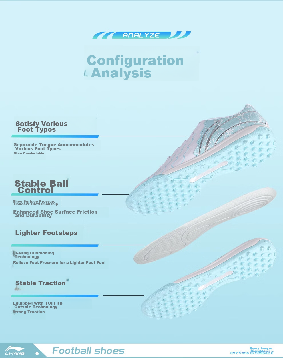Футбольные бутсы Li-Ning Jinxin Series, профессиональные, для взрослых и детей, для искусственной травы, мужские, размер 45