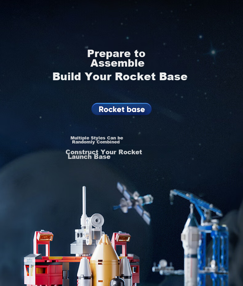 Конструктор LEAIXIANG Детский центр запуска ракеты, космические блоки LEGO, сборная игрушка для детей 6-12 лет, подарок на Новый год для мальчиков и девочек