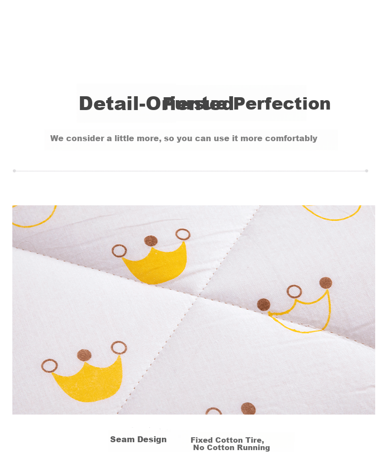Наматрасник Yunjin Cotton Mattress Pad, 120x200 см, 4 Цзинь (2 кг), рисунок "Маленькая корона", чистое хлопок