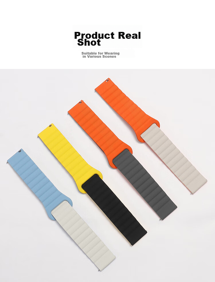 Ремешок MSSM для Huawei Watch 5/4 Pro/GT6/6 Pro/5/4/3 GT5 Pro, силиконовый, с магнитной петлей, цвет белый с синим, размер 22 мм