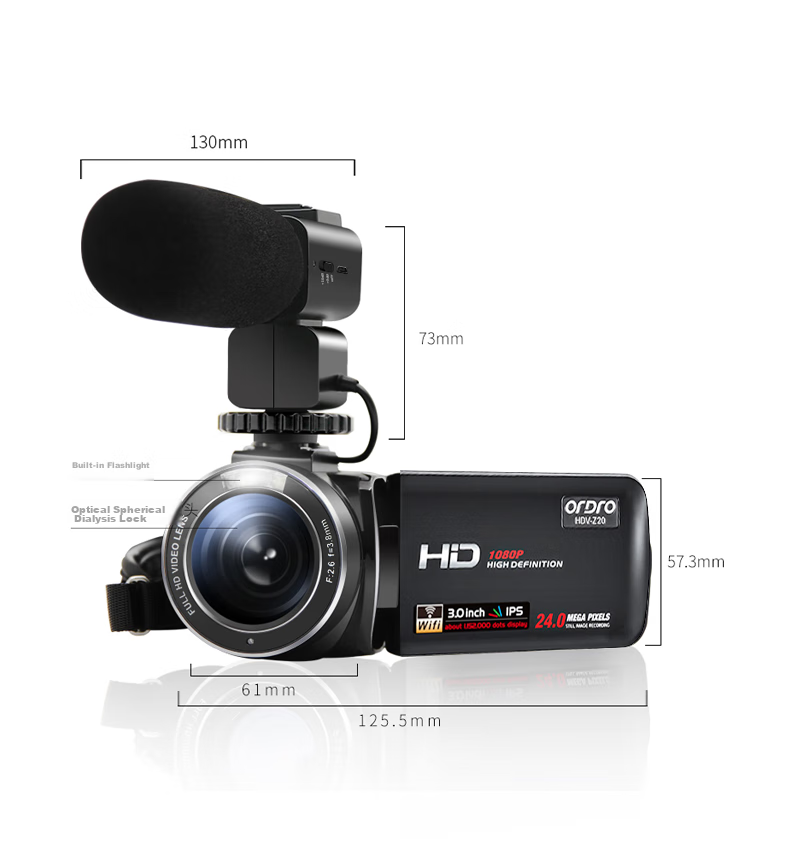 ORDRO Z20 4K HD Цифровая видеокамера, портативная профессиональная камера для дома, путешествий, встреч, TikTok