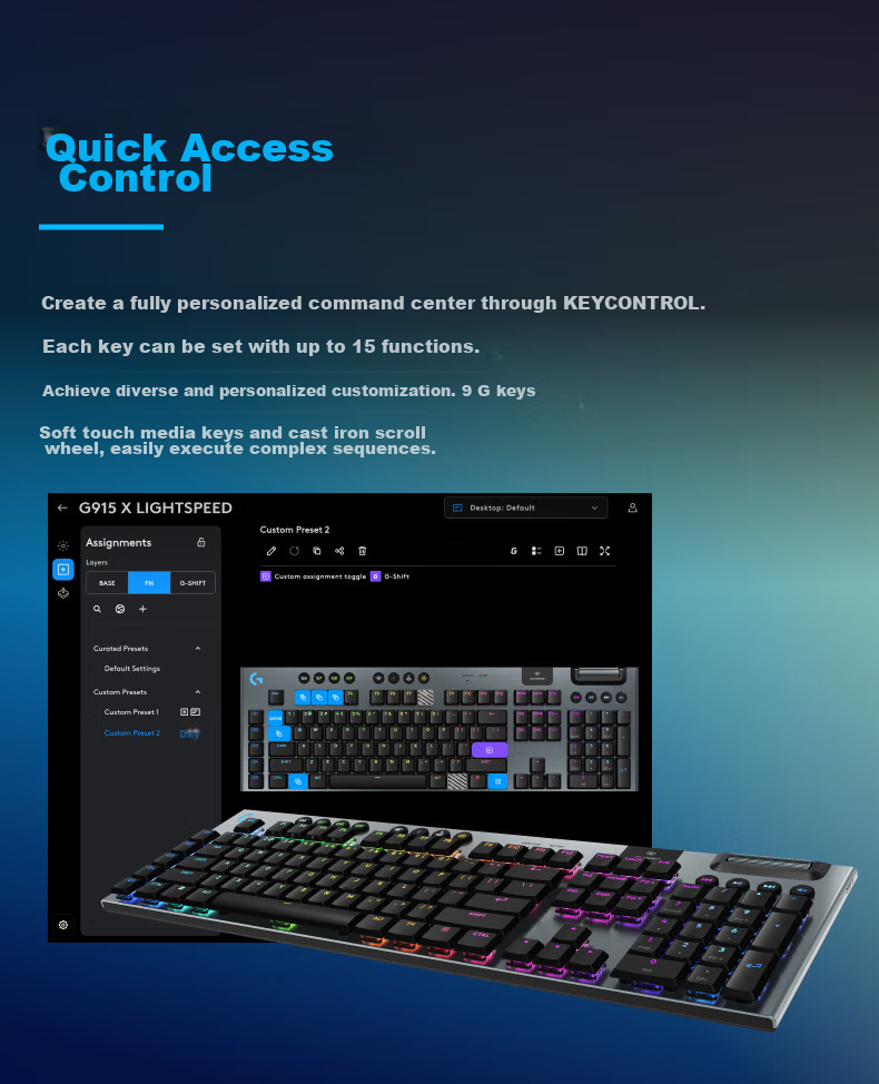 Игровая клавиатура Logitech G G915 X LIGHTSPEED Wireless White-T, механическая, низкопрофильная, беспроводная, с подсветкой RGB