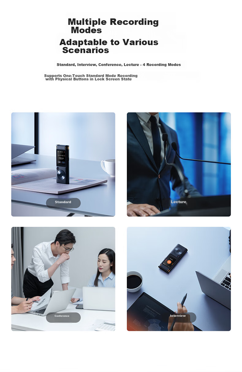 AI-диктофон iFLYTEK SR302 Spark Edition, с функцией преобразования речи в текст, интеллектуальным шумоподавлением, портативный профессиональный диктофон, голосовая транслитерация