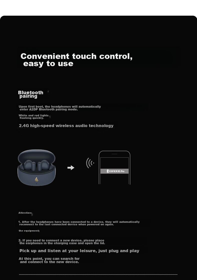 Беспроводные наушники EDIFIER X5 Pro с активным шумоподавлением, внутриканальные, Bluetooth, белые