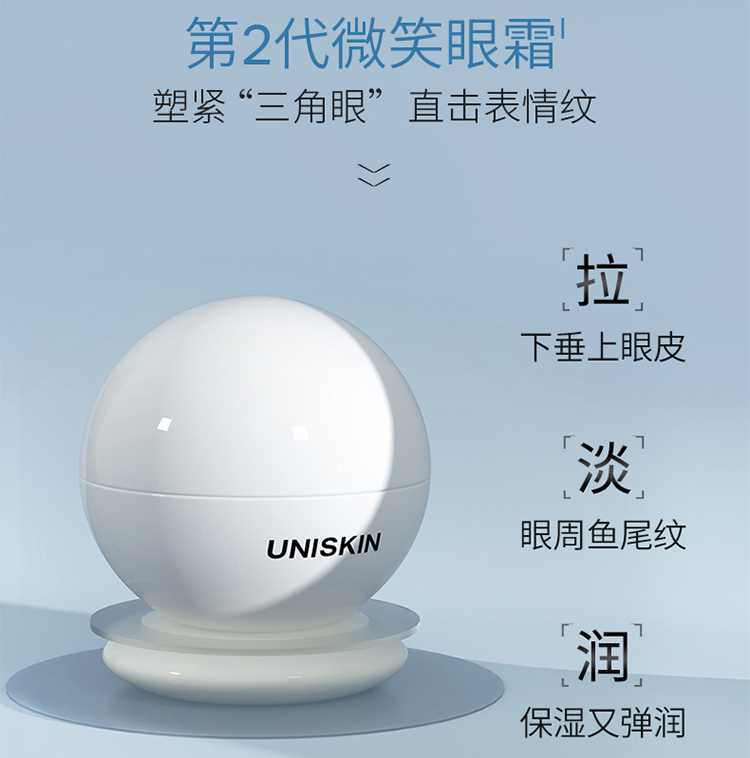 优时颜（UNISKIN）第2代微笑眼霜黑引力精华面部套装紧致淡化细纹送女友