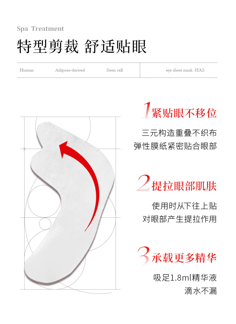 蛇毒眼膜（Spa treatment）spa红蛇毒眼膜补水保湿提拉淡化眼纹 HAS红膜 60枚/30对