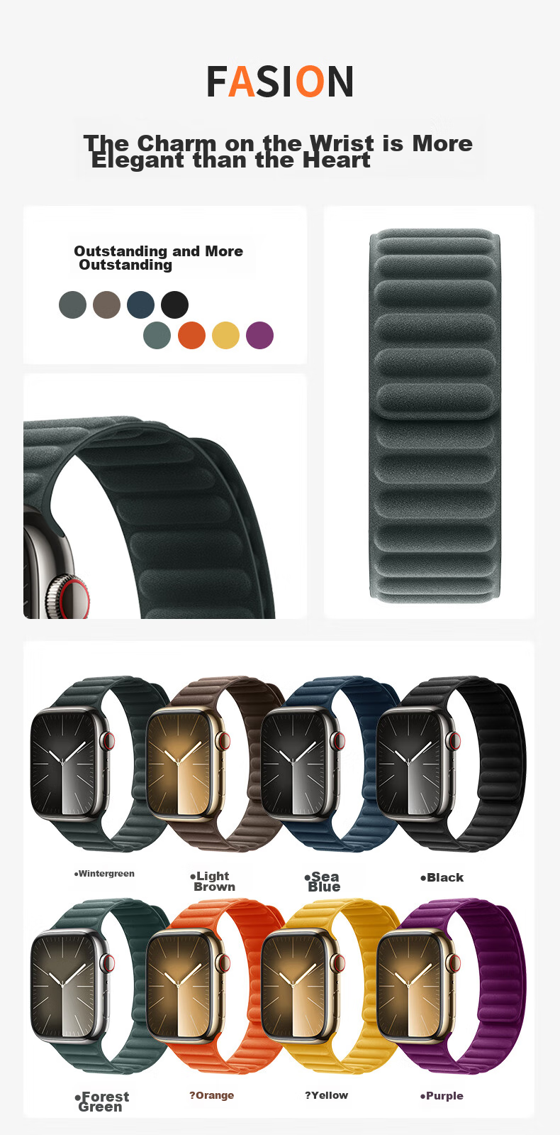 Ремешок BHO для Apple Watch S11/S10/SE3, IWatch S9/8/7/6/5/Ultra3/2/1, магнитный, тканевый