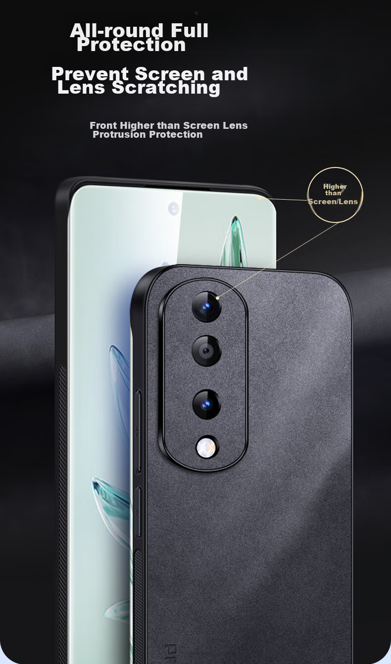 Чехол для телефона Shangsu для Honor 70 Pro, защита от падения, защита объектива, силиконовая оболочка, кожаный чехол, серый