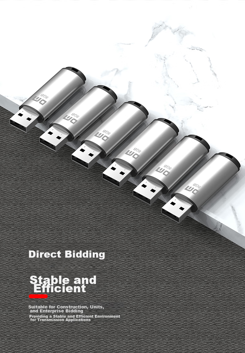 USB-флеш-накопитель DM Daimai 8GB USB 2.0, PD204 Серебристый, маленький USB-накопитель для тендеров, компьютеров, автомобилей.