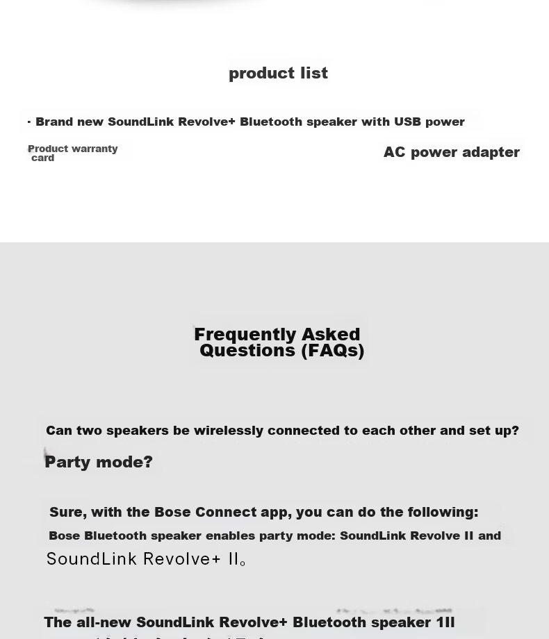 Портативная колонка BOSE SoundLink Revolve+ II, серебристая, 360-градусный звук, водонепроницаемая Bluetooth-колонка для компьютера и телефона, второе поколение